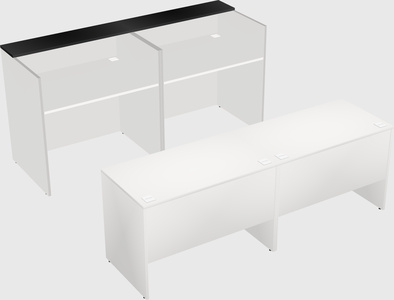 Shared u-shaped reception desks