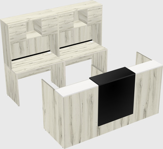 Shared u-shaped reception desks