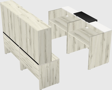 Shared u-shaped reception desks