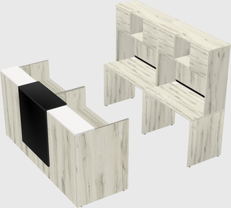 Shared u-shaped reception desks