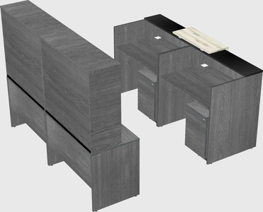 Shared u-shaped reception desks