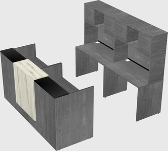 Shared u-shaped reception desks
