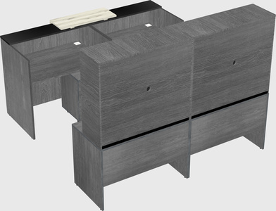 Shared u-shaped reception desks