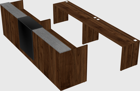 Shared u-shaped reception desks