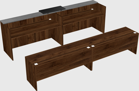 Shared u-shaped reception desks