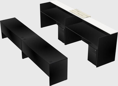 Shared u-shaped reception desks