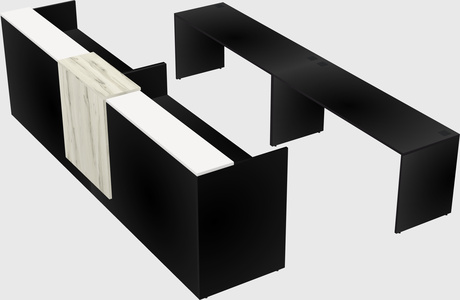 Shared u-shaped reception desks
