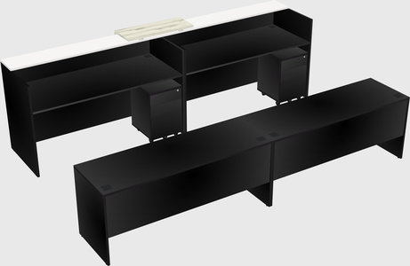 Shared u-shaped reception desks