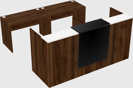 Shared u-shaped reception desks