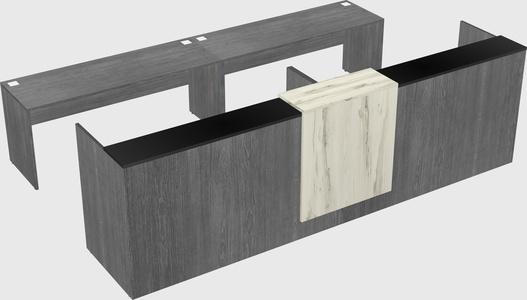 Shared u-shaped reception desks