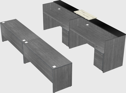 Shared u-shaped reception desks