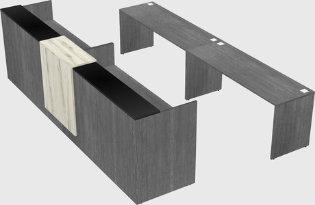 Shared u-shaped reception desks
