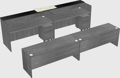 Shared u-shaped reception desks