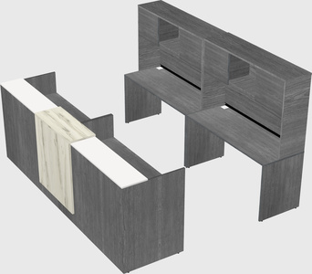 Shared u-shaped reception desks