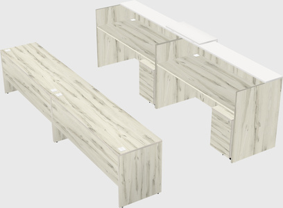 Shared u-shaped reception desks