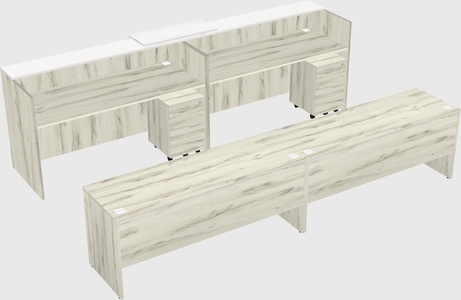 Shared u-shaped reception desks