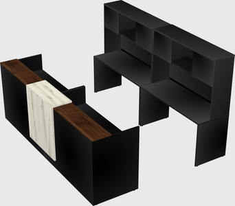Shared u-shaped reception desks