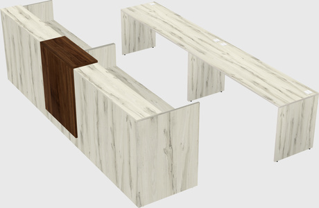 Shared u-shaped reception desks