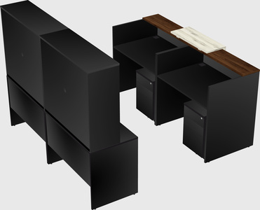 Shared u-shaped reception desks