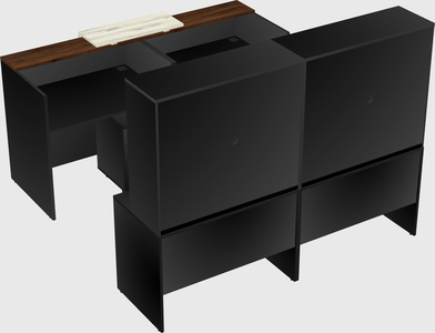 Shared u-shaped reception desks