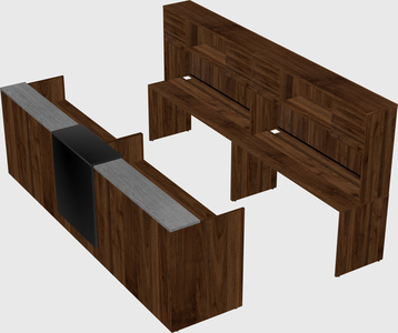 Shared u-shaped reception desks