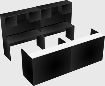 Shared u-shaped reception desks