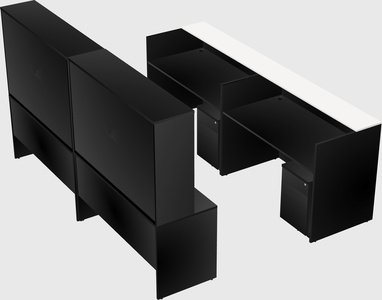 Shared u-shaped reception desks