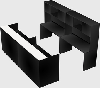 Shared u-shaped reception desks