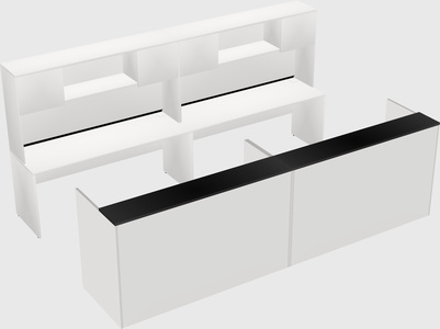 Shared u-shaped reception desks