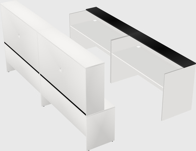 Shared u-shaped reception desks