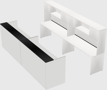 Shared u-shaped reception desks