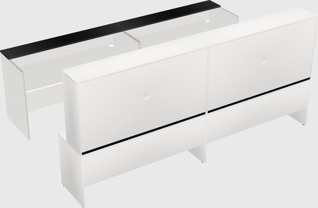 Shared u-shaped reception desks