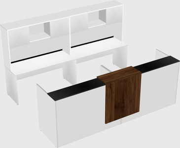 Shared u-shaped reception desks
