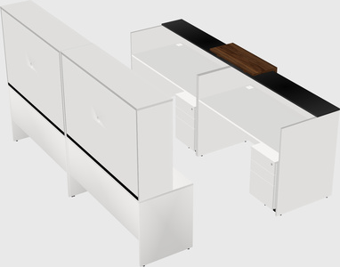 Shared u-shaped reception desks