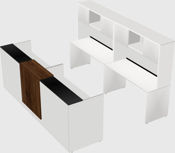 Shared u-shaped reception desks