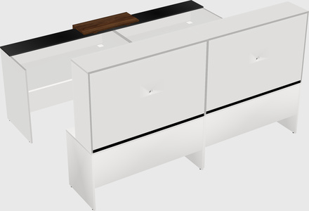 Shared u-shaped reception desks