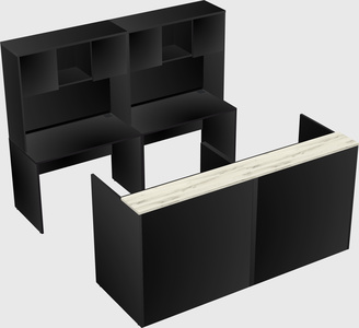 Shared u-shaped reception desks