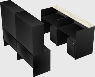 Shared u-shaped reception desks