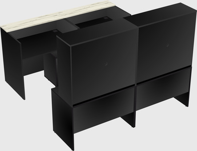 Shared u-shaped reception desks