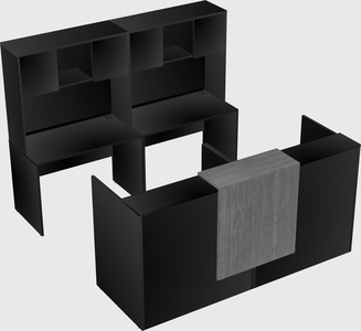 Shared u-shaped reception desks