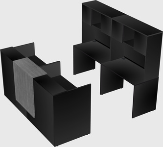 Shared u-shaped reception desks