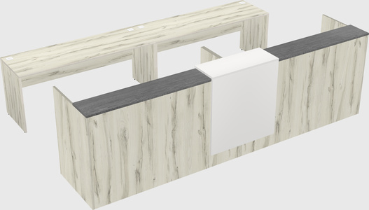 Shared u-shaped reception desks