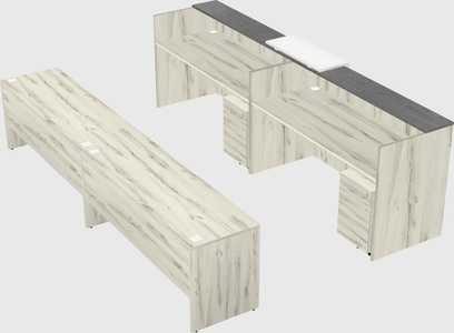 Shared u-shaped reception desks