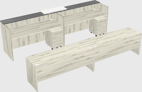 Shared u-shaped reception desks