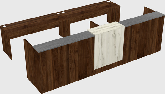 Shared u-shaped reception desks