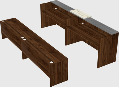 Shared u-shaped reception desks