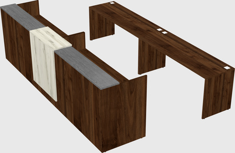 Shared u-shaped reception desks