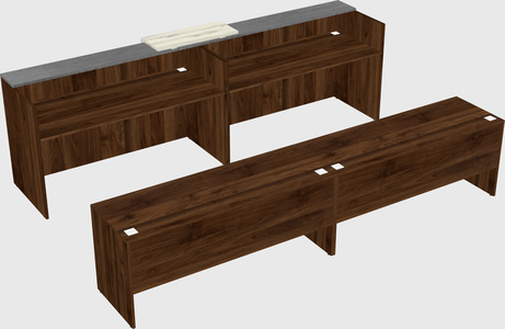 Shared u-shaped reception desks