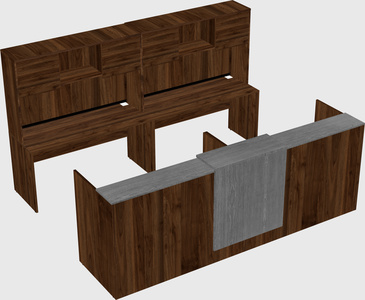 Shared u-shaped reception desks