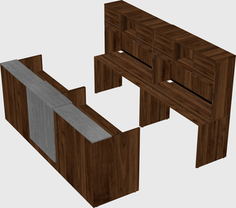 Shared u-shaped reception desks